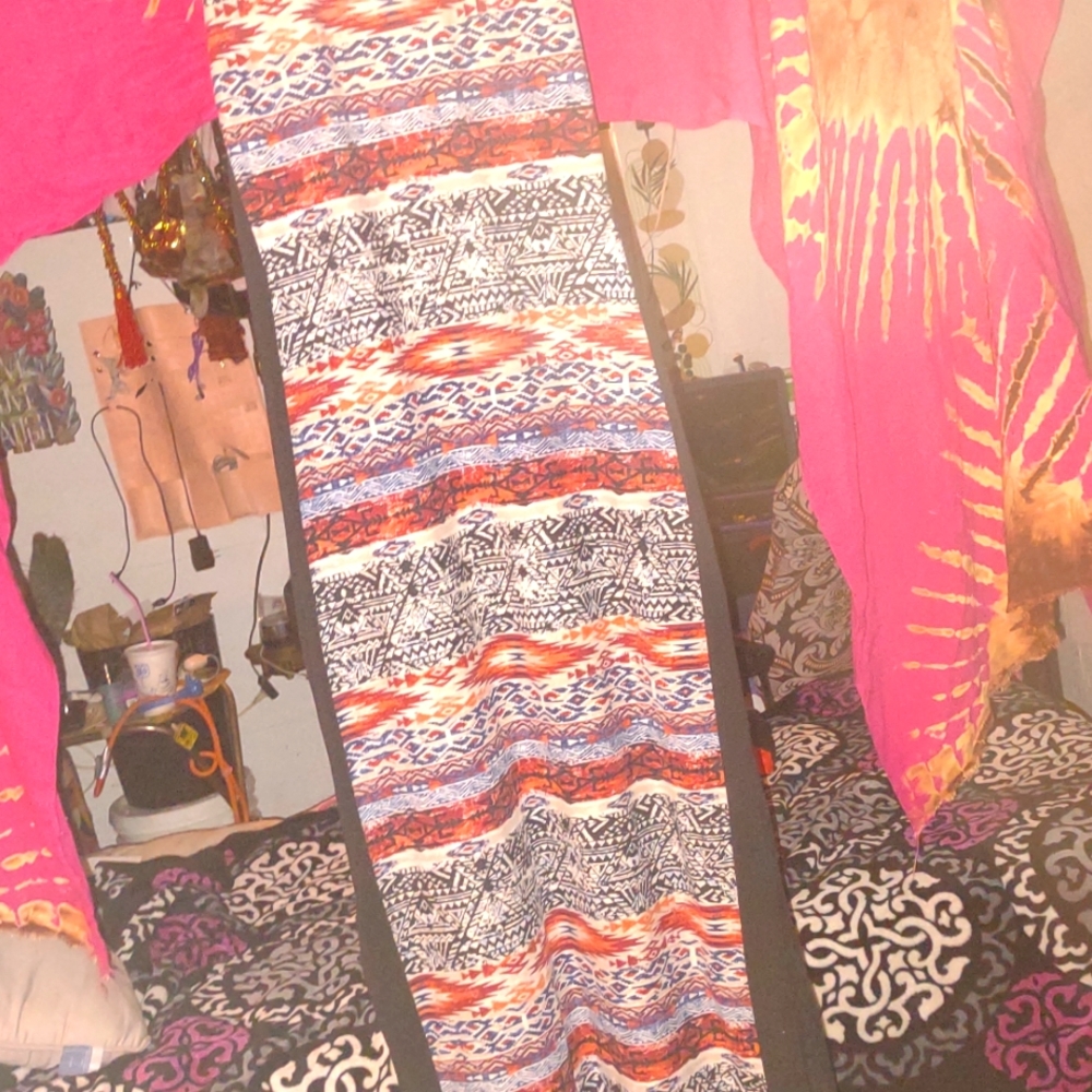 Long Cotton Patterned sleeveless Dress size Large